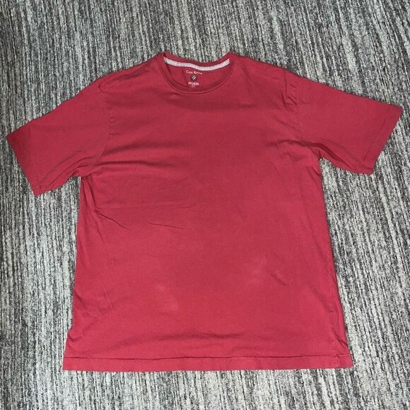 Club Room Mens Large‎ Pullover Crewneck T Shirt Red Short Sleeves 100% Cotton - Picture 1 of 5